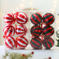 6 PCS/Pack 8cm Wrapped Ball Christmas Tree Ornaments Christmas Window Display Decorations