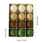 Flocked Christmas tree ball ornament set in box, cream, gold, and green balls