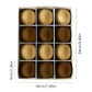 Flocked Christmas tree ball ornament set in box, gold and dark brown balls