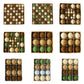 Assorted flocked Christmas ball ornaments in multiple labeled box sets