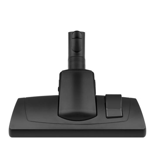 Black vacuum floor brush head with central nozzle and side release lever.