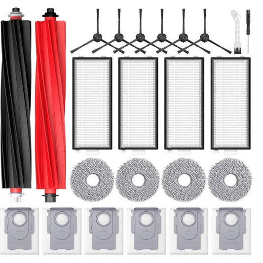 Replacement For Roborock Qrevo Slim & Qrevo Master Robot Vacuum, 24 In 1 Kit, Main Brush, Side Brush, Filter, Dust Bag, Mop Pad