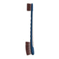 Dual-headed car cleaning brush with maroon bristles on a blue handle.