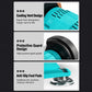 Bench grinder feature diagram: cooling vent, protective guard, anti-slip foot pads