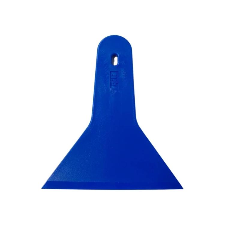 Blue window tint squeegee tool with trimming edge and hanging hole