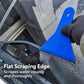 Blue window tint squeegee scraping water on wet car glass
