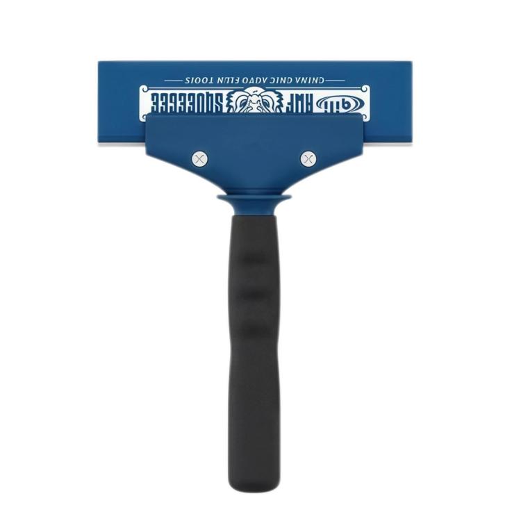 Car window tint squeegee tool with blue blade and black grip handle