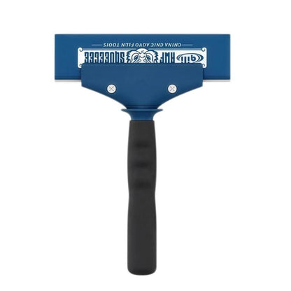 Car window tint squeegee tool with blue blade and black grip handle