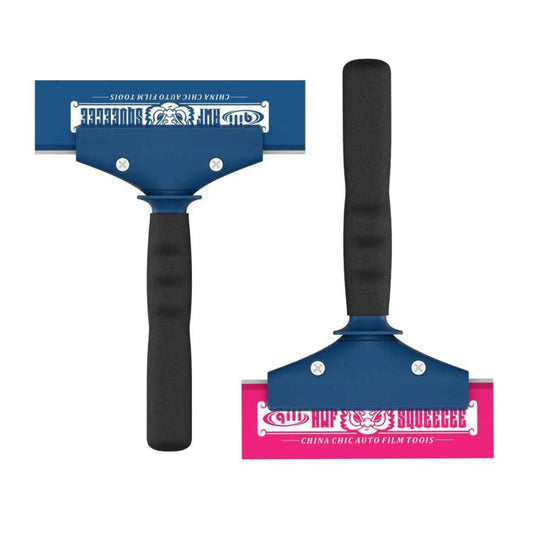 qili Car Window Tinting Tool Double-Layer Rigid Rubber Strip Widened Beef-Tendon Squeegee, 150mm Blue White Adhesive Strip, 130mm Pink White Adhesive Strip