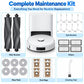 Complete maintenance kit packaging showing main brushes, filters, mop pads, dust bags, side brushes