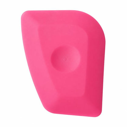 Polygonal pink vinyl film squeegee with rounded working edge and center hole