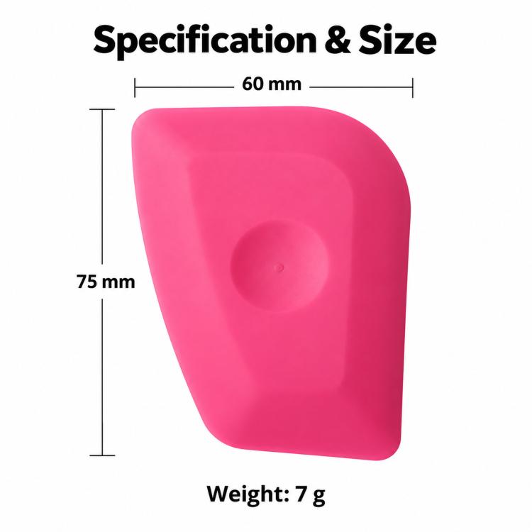 Pink polygonal squeegee tool, 60 x 75 mm, lightweight 7 g
