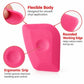 Pink flexible squeegee with ergonomic grip groove and rounded working edge