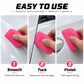 Pink polygonal squeegee in hand smoothing and tucking vinyl film edges