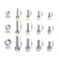 304 Stainless Steel Hex Cross Combination Bolt Nut Kit M4 M5 M6 Phillips Hex Head Screws Set, 200 PCS/Box