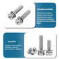 304 Stainless Steel Hex Cross Combination Bolt Nut Kit M4 M5 M6 Phillips Hex Head Screws Set, 200 PCS/Box