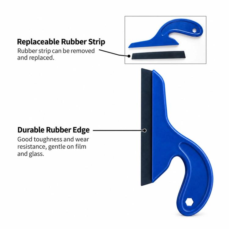 Qili Automotive Window Tinting Rubber Blade Squeegee, Long Handle, Short Handle