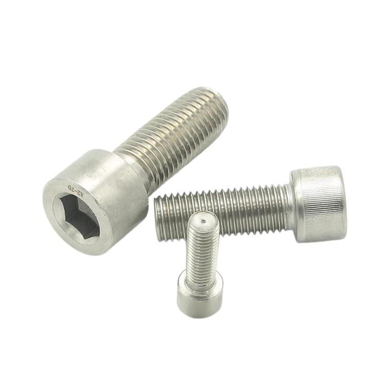 304 stainless steel socket head cap screws, two-piece set shown with Allen drive