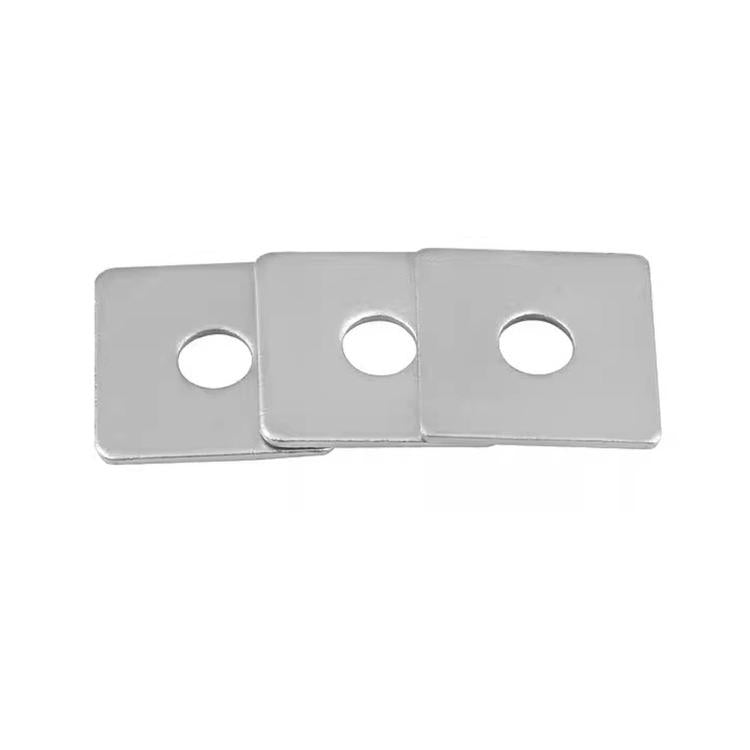 Stainless steel square flat washers, three-piece set with round center holes