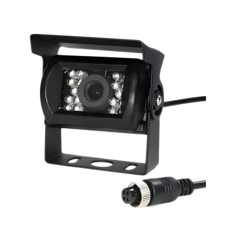 Black infrared reversing camera with mounting bracket and built-in light ring