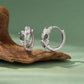S925 Sterling Silver Natural Agate Leaf Hoop Earrings, BSE1314