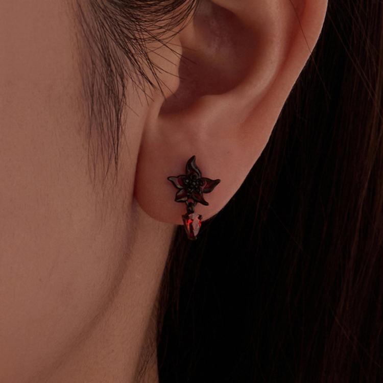 S925 Sterling Silver Gothic Mandala Flower Stud Earrings, SCE2054