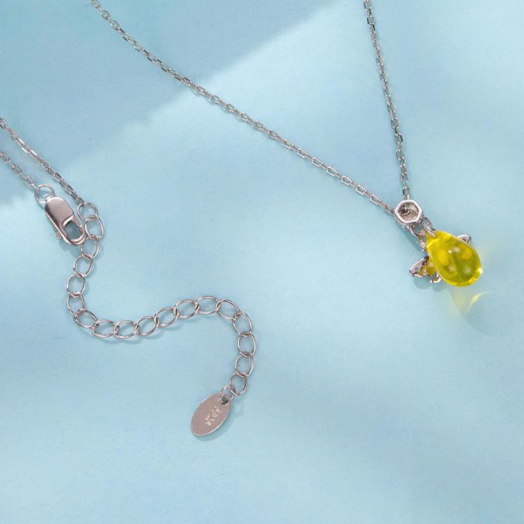 S925 Sterling Silver Playful Bee Collarbone Necklace, SCN554