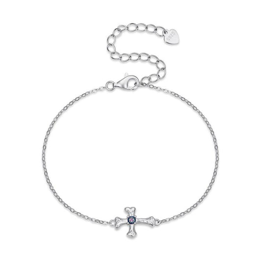S925 Sterling Silver Cross Guardian Bracelet, SCB323