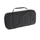 Black hard EVA carry case with top handle, textured exterior, molded front section