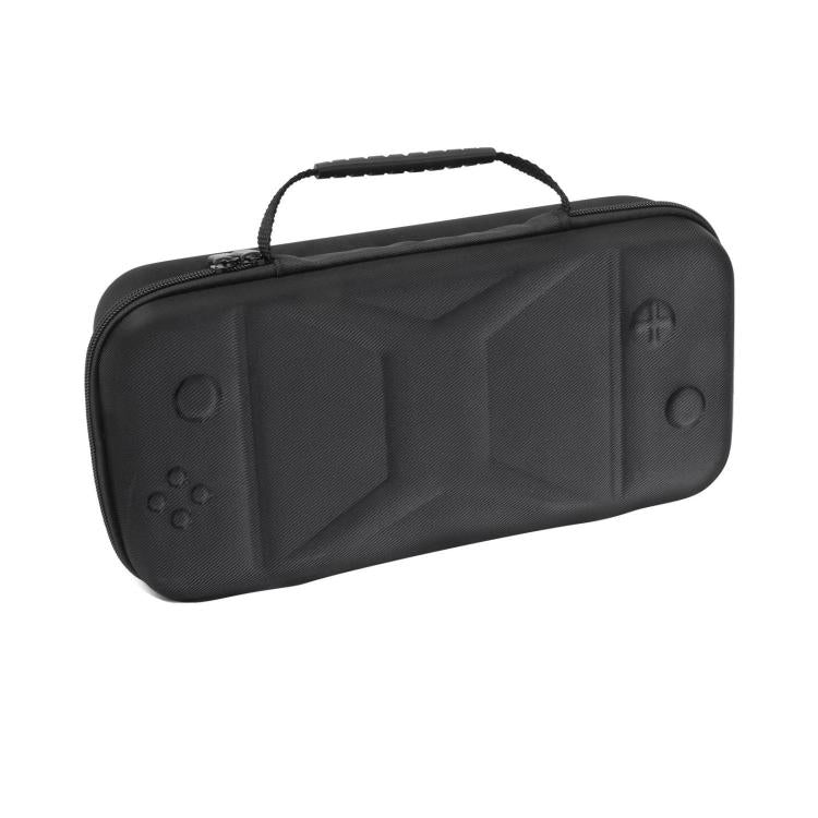 Black hard EVA carry case with top handle, textured exterior, molded front section
