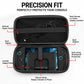 Black EVA case interior with pockets, dual zippers, soft lining, console support slots