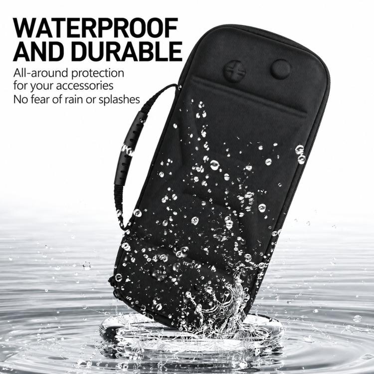 Black hard EVA waterproof case with zipper, beaded water droplets on surface