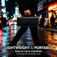 Black hard EVA zippered case carried by hand for lightweight portable travel