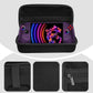 Black hard EVA case with open lid, front zipper pocket, and textured interior panels