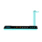 Charging station front bar with USB ports and RGB light strip, upright stand for console