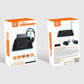 Retail box packaging for Steam Deck charging stand with RGB lighting and cooling base