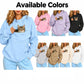 Pet-carrying hoodies in multiple colors, each with large front pouch pocket and hood