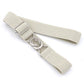 Kids braided elastic belt with buckle and metal clasp, beige fabric strap