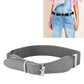 Kids elastic belt with PU leather square pin buckle, adjustable 65cm, grey
