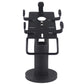 Black POS terminal bracket stand with circular base and top mounting clamp plate