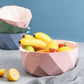 Double-layer Hollow Drain Basket Household Plastic Multi-function Washing Vegetables and Fruit Dishes, Small, Large
