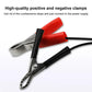 Red and black battery alligator clip clamp leads with insulated cable connections