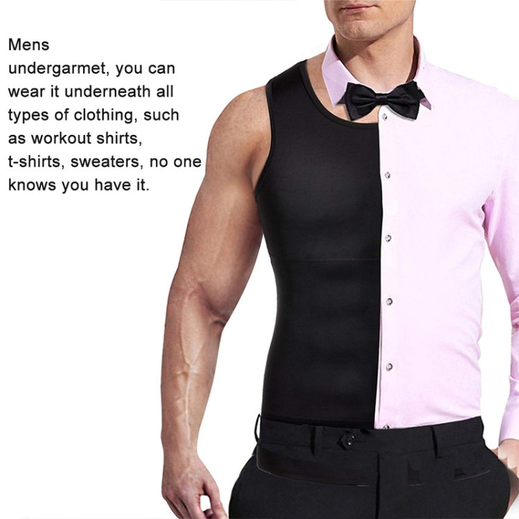 Black sleeveless shaper vest with U-neck and waist-slimming compression panels