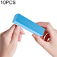Blue nail sanding/buffing block foam rectangle, held between fingers