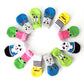 Pet knitted anti-slip socks set, assorted colors with cute animal faces
