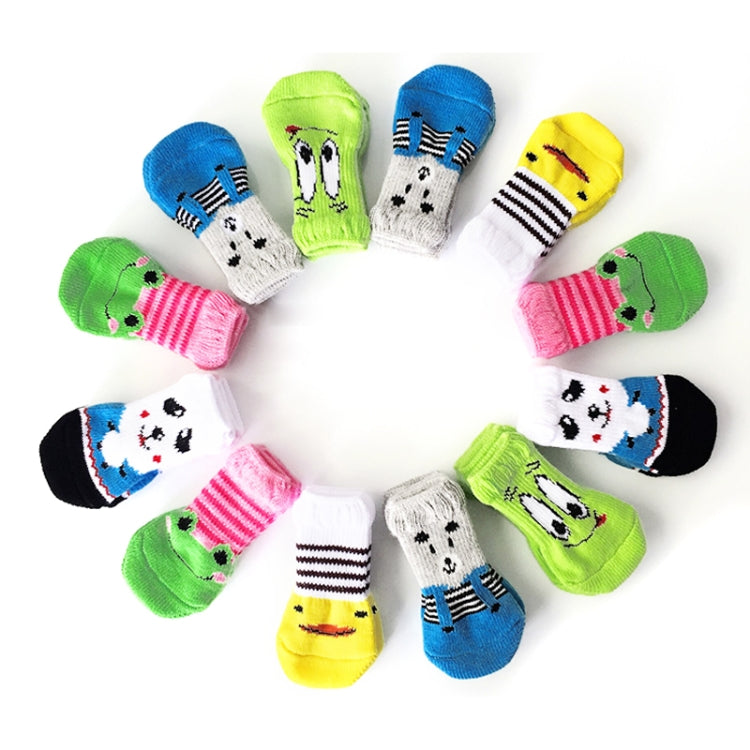 Pet knitted anti-slip socks set, assorted colors with cute animal faces