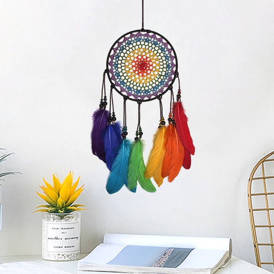 Creative Hand-Woven Crafts Colorful Dream Catcher Home Car Wall Hanging Decoration, 20cm, 5cm