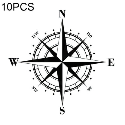 Black and white compass rose vinyl decal sticker