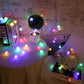 Colorful pine cone LED string lights with multicolor bulbs and soft glowing strands