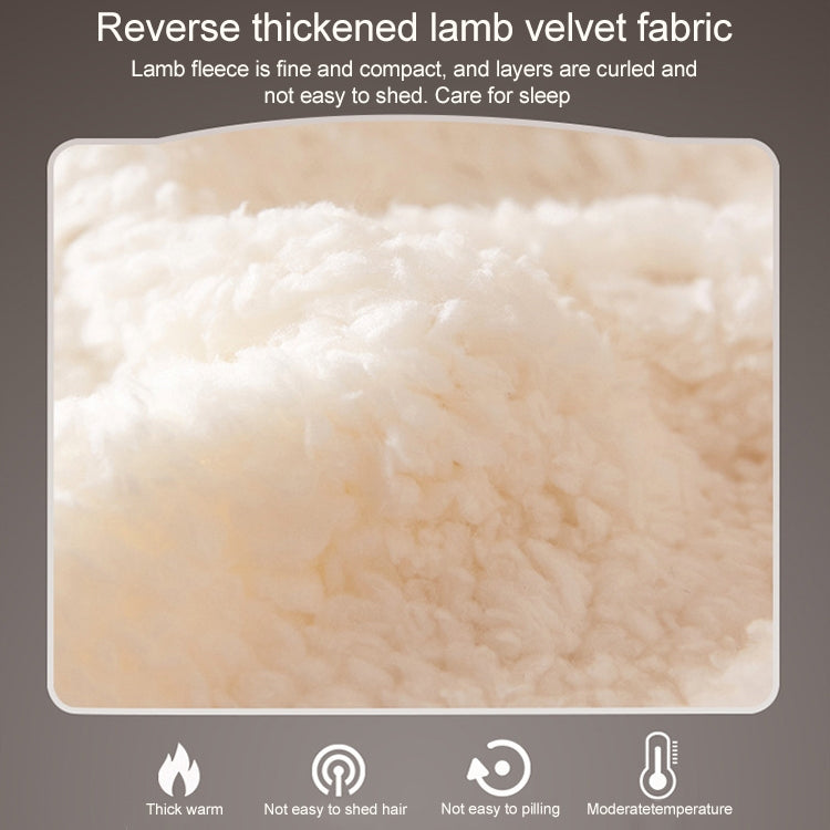 Lamb velvet sofa blanket reverse side texture in light beige